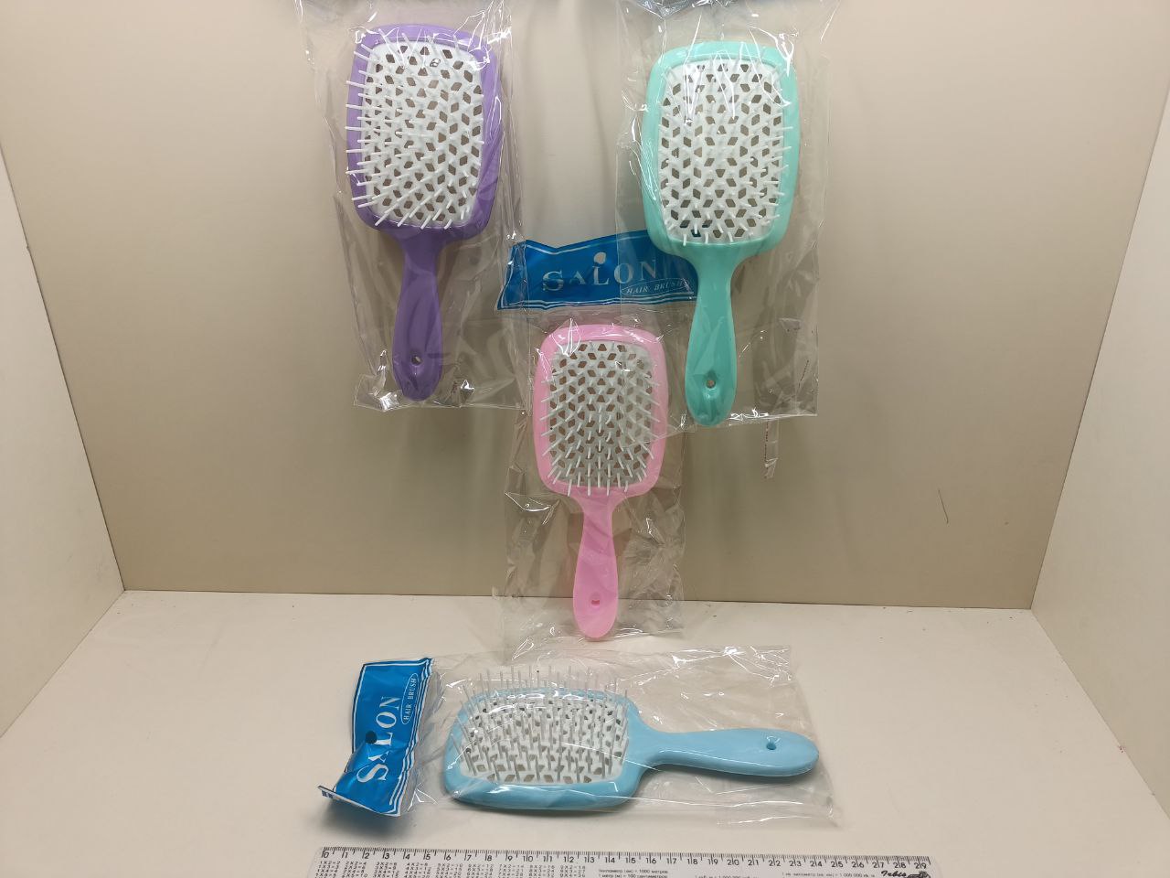 Гребінець продувний пластиковий з нейлоновими зубчиками Janeke Superbrush / Щітка для волосся масажна Janeke